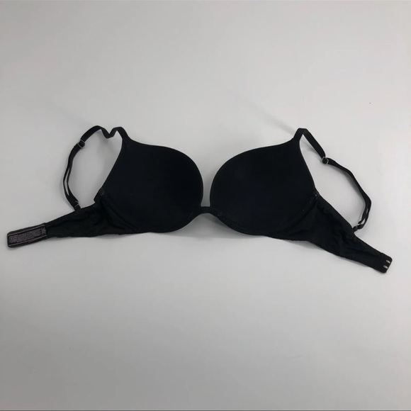 Victorias Secret Dream Angels Padded Demi Bra 32D Black Push Up Underwire - Picture 2 of 7